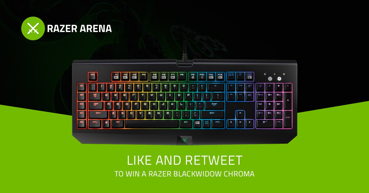 Razer's tweet image. Gear up with us this Lunar New Year! RT and ❤️ this to win a BlackWidow Chroma. Want more? Enter Razer Arena now: rzr.to/arenacny