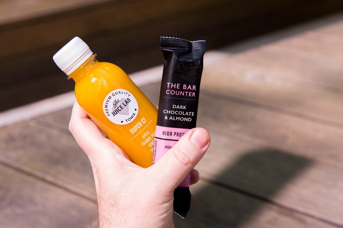 TheBarCounter's tweet photo. Got those 3:30 cravings? Stay on the healthy side with #thebarcounter and a @thejuicelab TONIX #thejuicelab https://t.co/j2UCzlTqLx