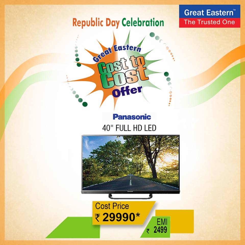 GreatEasternRet's tweet photo. Rush to your nearest #GreatEastern today and avail Super Exciting Offers on Televisions!!
#salealert #excitingoffers #rushtoday #BestBuy https://t.co/NCK1fQ595e
