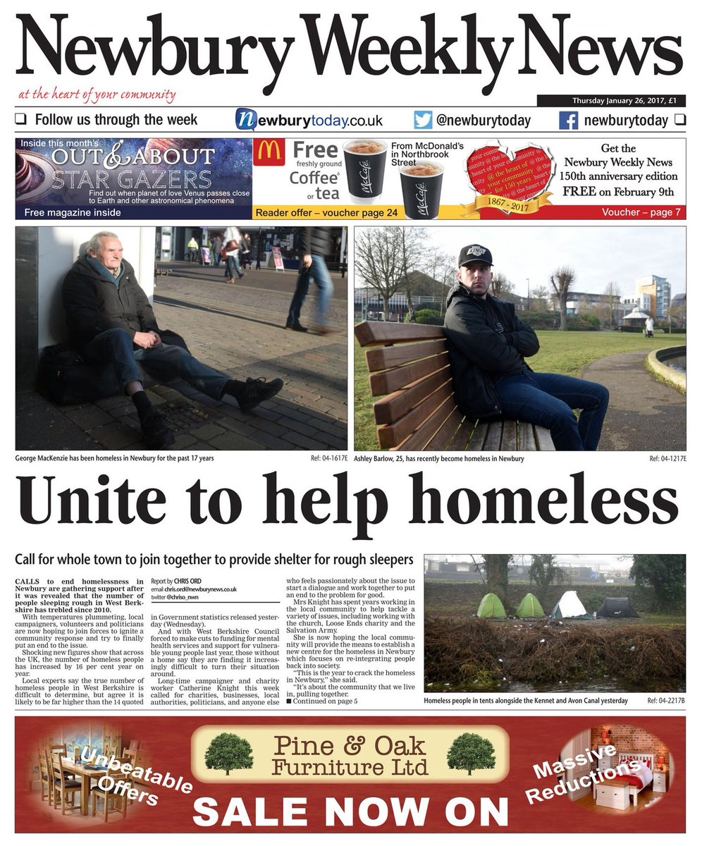 journalism_news's tweet photo. Weekly @NewburyToday launches campaign to help homeless on patch
https://t.co/1AUNpRJrj3 https://t.co/FF4WitkzJD