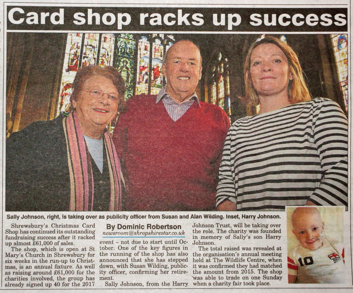 Cardshop2016's tweet photo. Thanks @ShropshireStar reporting our great result. We open again 20 Oct 2017 in St Mary's Church, Shrewsbury https://t.co/qBsbIjiWS0