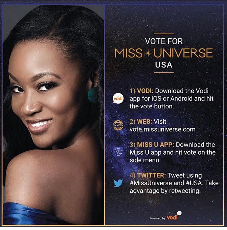 TruDIVAprods's tweet photo. #MissUniverse Preliminary competition has Begun let's ensure #USA @MissUSA makes it into the Top 12 by VOTING Online Be sure to Watch Sunday https://t.co/BNsdV1nhmN