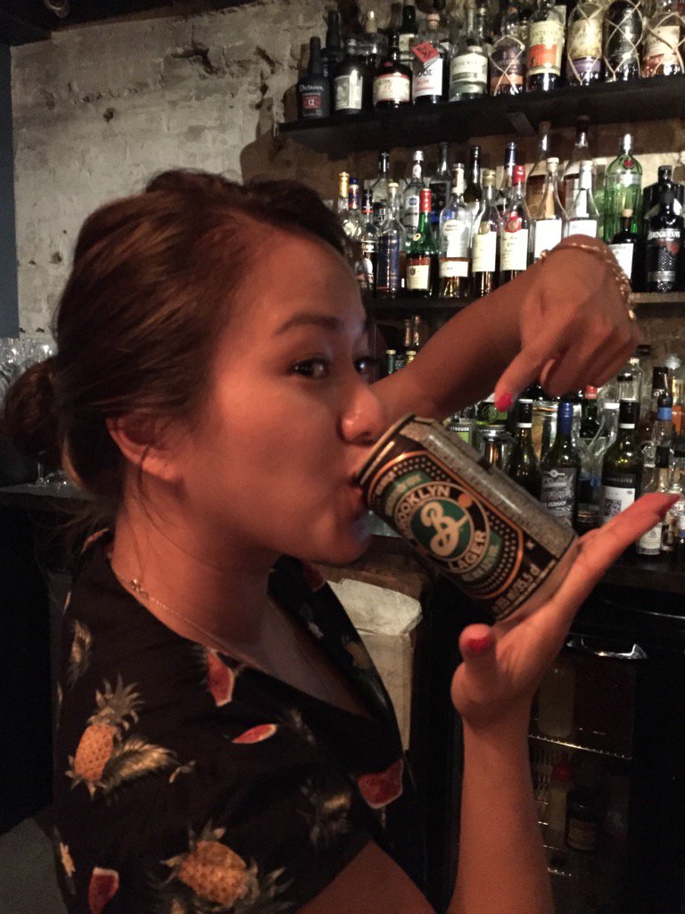 EricOttaway's tweet photo. @BrooklynBrewery Lager cans showing nicely at @BurrowBar in Sydney.  Great cocktails, great beers.  Thanks, guys! https://t.co/5vJewWyVi4