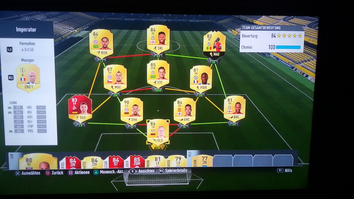 Mein weekend league Team für heute 😀
<a href="/dani09031998/">Daniel Mader</a> 
@goldezocker 
<a href="/FinalFooty/">Final Footy</a> 
@InazumaTom16