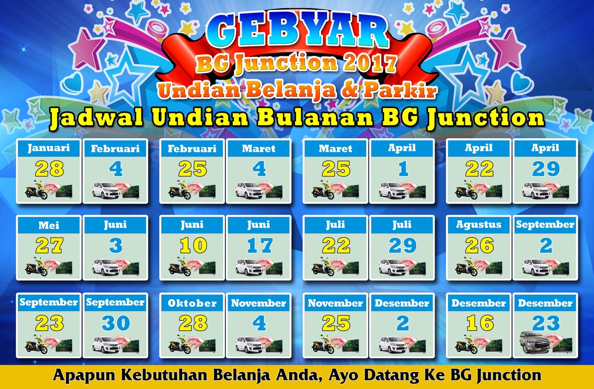 Besok!!Gebyar Undian BG Junction 2017. Tukarkan struk belanja&amp;karcis parkir kalian dg kupon undian sekarang juga.