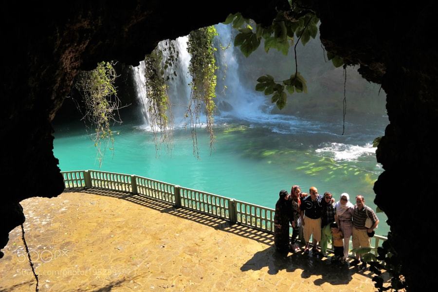 #travel #photography #photooftheday #travelphotography : posing tourists-düden waterfalls by muhsinbey
