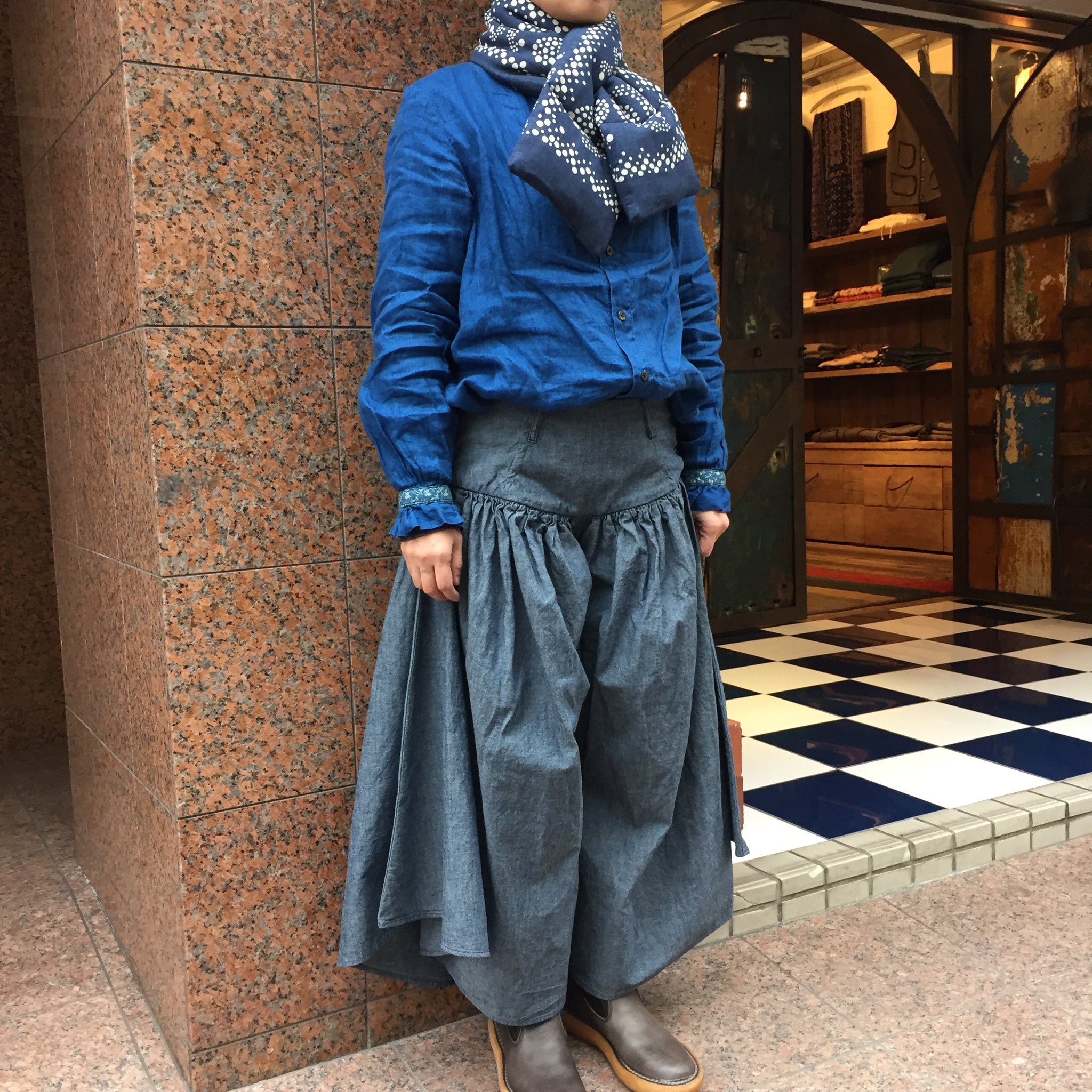 【KAPITAL】 キャピタル　アミッシュパンツ　ガウチョ パンツ サイズ0 2025年最新】kapital アミッシュパンツの人気アイテム - メルカリ