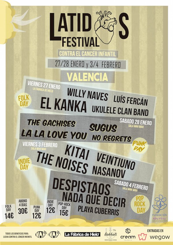 La 4ª edición del <a href="/LatidosFest/">Latidos Festival</a> arranca hoy con 2 findes llenos de música latiendo contra el cáncer infantil wp.me/p4c9ww-6Cd