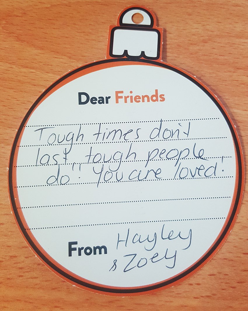 HuttStCentre's tweet photo. Messages of encouragement and support sent in by the #Adelaide #community for to our friends doing it tough as part of our Christmas Appeal. https://t.co/3JeM4MB3BE