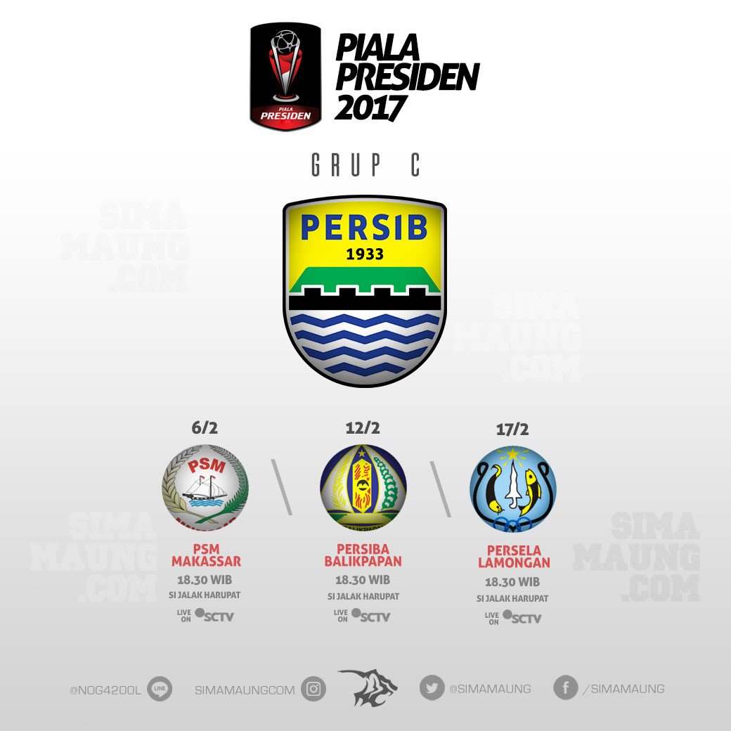 Jadwal Pertandingan Persib di Piala Presiden 2017 | Link: simamaung.com/?p=84748