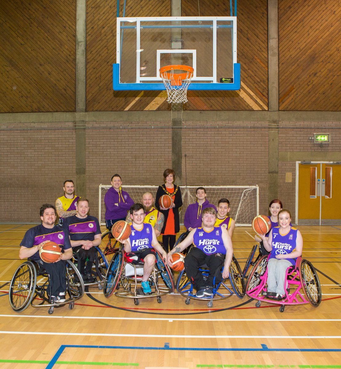 ANBorough's tweet image. Dep.Mayor @Noreenmcclella1 was delighted 2 visit Antrim's Knights W'chair Basketball Team ahead of their Irish Cup Final this w'end #gdluck