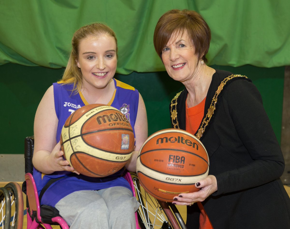 ANBorough's tweet image. Dep.Mayor @Noreenmcclella1 was delighted 2 visit Antrim's Knights W'chair Basketball Team ahead of their Irish Cup Final this w'end #gdluck