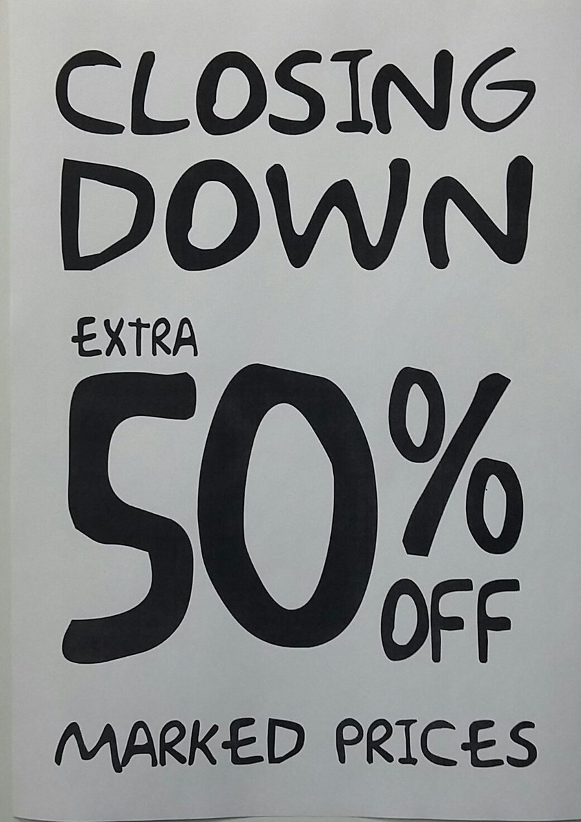 DGUKReading's tweet photo. Closing down sale extra 50% of lowest mark price https://t.co/OhZ4eCTLW6