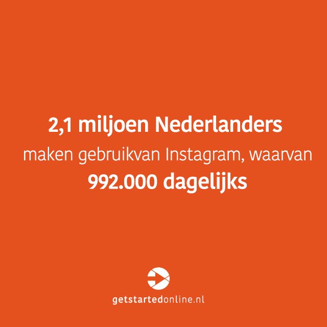 vamedianl's tweet photo. 2,1 miljoen Nederlanders maken gebruik van #instagram waarvan 992.000 dagelijks #socialmedia #marketing #getstartednow #workshop #training https://t.co/cncp8evK8Y