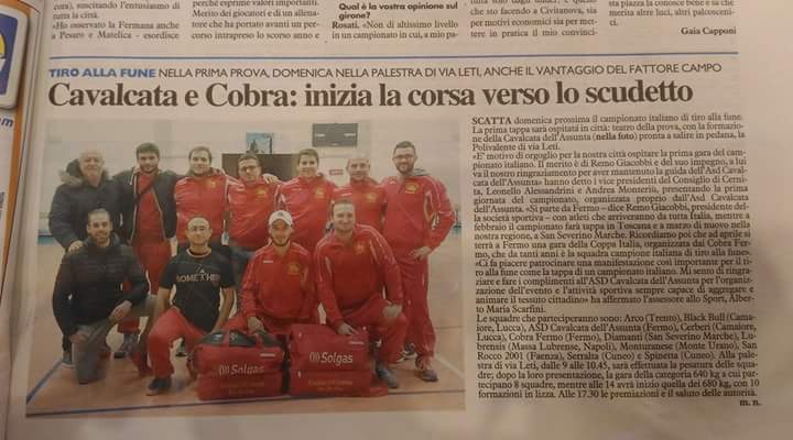 Ci siamo! Domenica 29, palestra Via Leti!! Vi aspettiamo! #cavalcatafermo #asdcavalcatadellassunta #tiroallafune