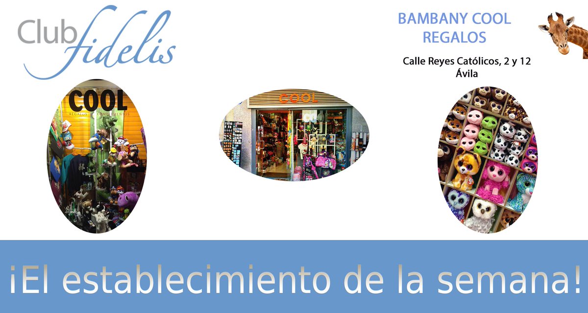 ClubFidelis's tweet photo. Hoy nos vamos hasta #Ávila, a una tienda de regalos muy especial: #BambanyCool, que la podéis encontrar en la calle Reyes Católicos. https://t.co/Lwlp1hcBzs