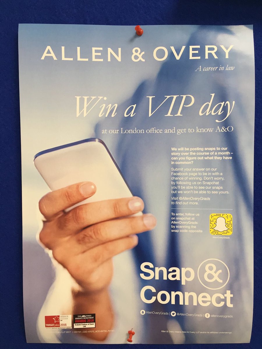 WarwickLawSoc's tweet image. Follow @AllenOveryGrads on Snapchat and be in the running to win a VIP day in London at the firm. Details here: