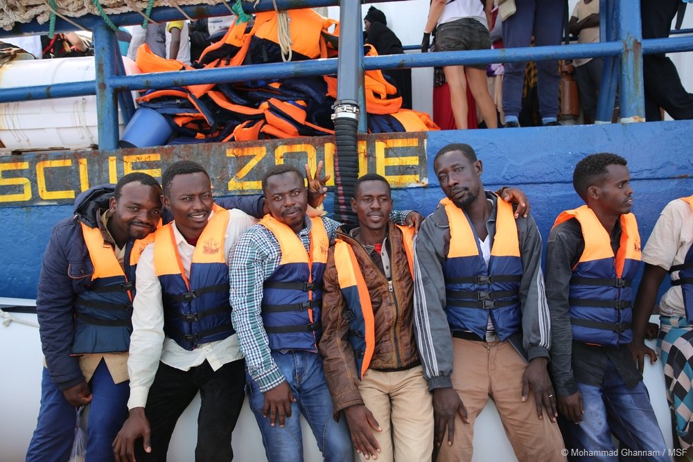 MSF's tweet photo. #Migration: Yes, we also rescue young men aged 18-45. We call them humans, some of the most inspiring humans on this planet @MSF_Sea https://t.co/jj0YX7YqSO