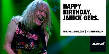 IGuitarMag : MarshallAmpsUK: Happy Birthday to guitar legend Janick Gers of IronMaiden 