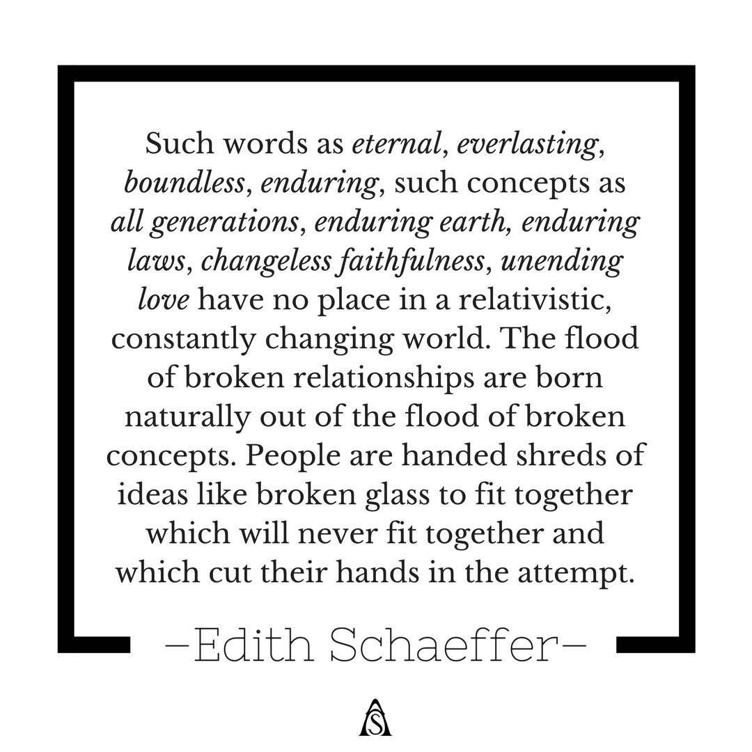 attentivesons's tweet image. When relativists attempt to use Christian concepts, they are painfully attempting what is futile. #attentivesons #EdithSchaeffer