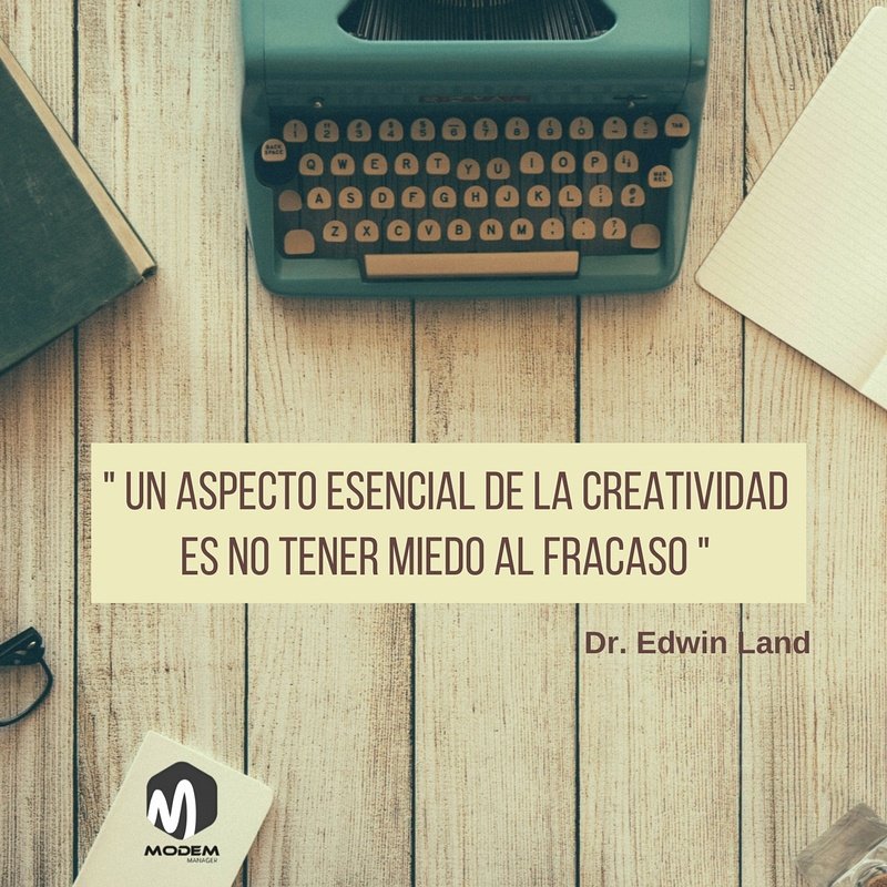 modemmanager's tweet image. Un aspecto esencial de la creatividad es no tener miedo al fracaso