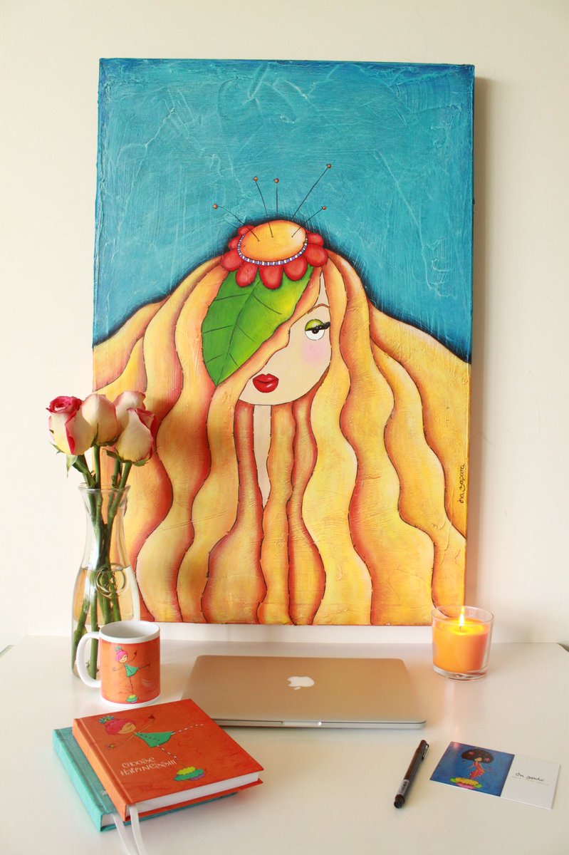 isazapata's tweet photo. I found this pic of one of my favorite girls..now owned and loved by #ArtCollector @BethAngelone ❤#Art #painting #Isazapata https://t.co/xBgCrscwKT