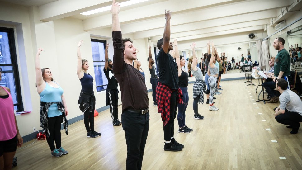 playbill's tweet photo. EXCLUSIVE: Get a sneak peek at rehearsals for @bwaycon's opening number https://t.co/7AdE8DcOu0 https://t.co/RPNvXAEz35
