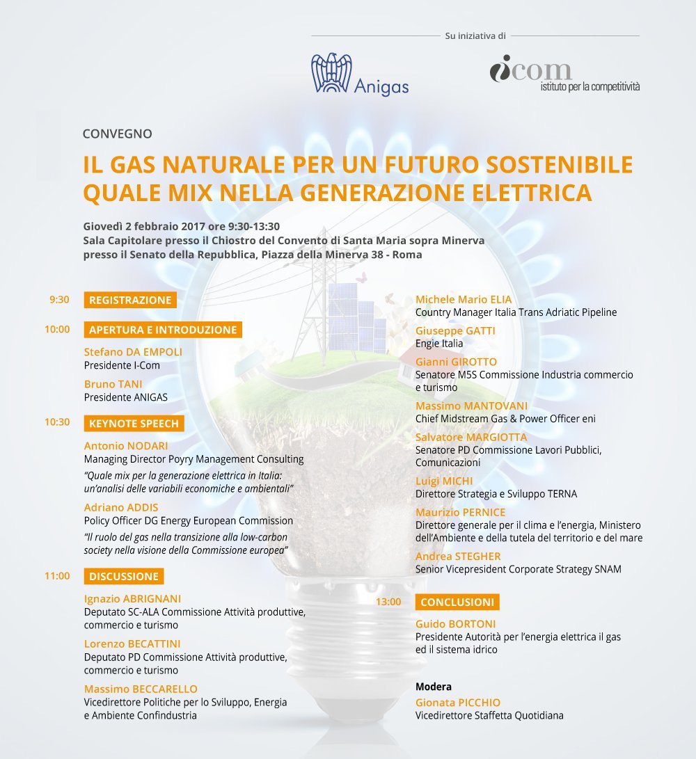ICompetitivita's tweet photo. Il ruolo del #gas naturale per un futuro sostenibile. Ne discutiamo al #Senato il 2 febbraio. Per accreditarsi https://t.co/wP7RXiJvJK https://t.co/FJpQLqA2EK