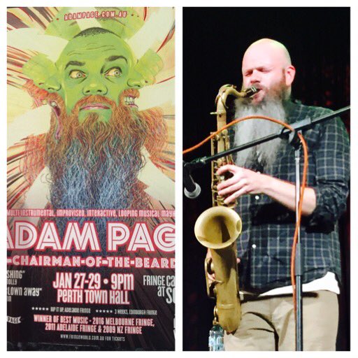 petermetcal's tweet photo. #Perth #fringeworld #perthfringeworld, Adam Page, he plays his beard.....WTF https://t.co/yvC6Qc6FdL