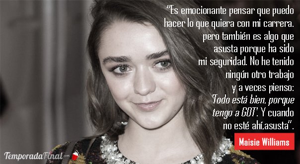 TemporadaFinal's tweet photo. #LoMejorDeLaSemana 🌟 🗓 | ¡#MaisieWilliams asustada por el final de #GOT! https://t.co/arBIXpG681