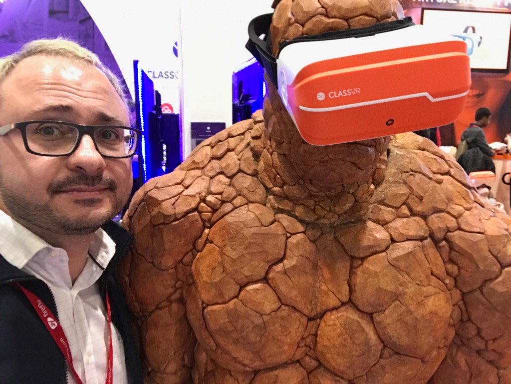 igniteseriousp's tweet photo. With our new friend #thething in @ClassVR site #Bett2017 #stem #virtualclassroom #classconnect https://t.co/W80ODSwAUq