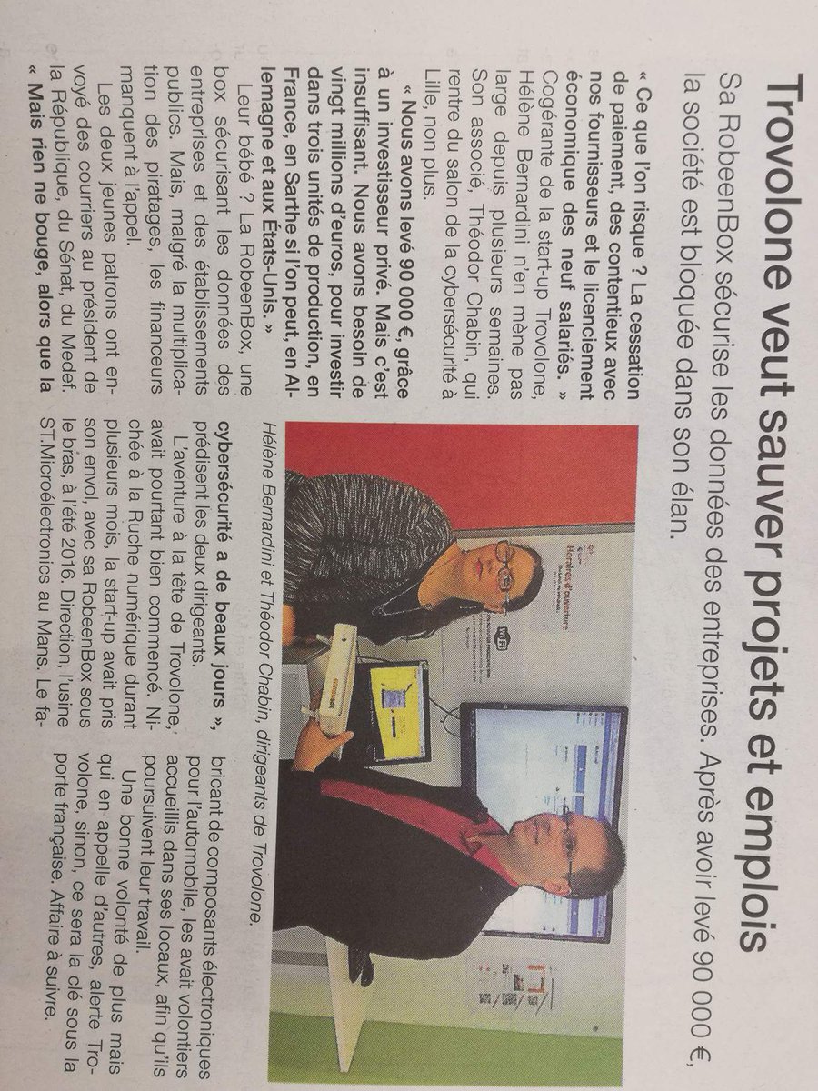 Trovolone's tweet image. Article du Ouest France de ce matin