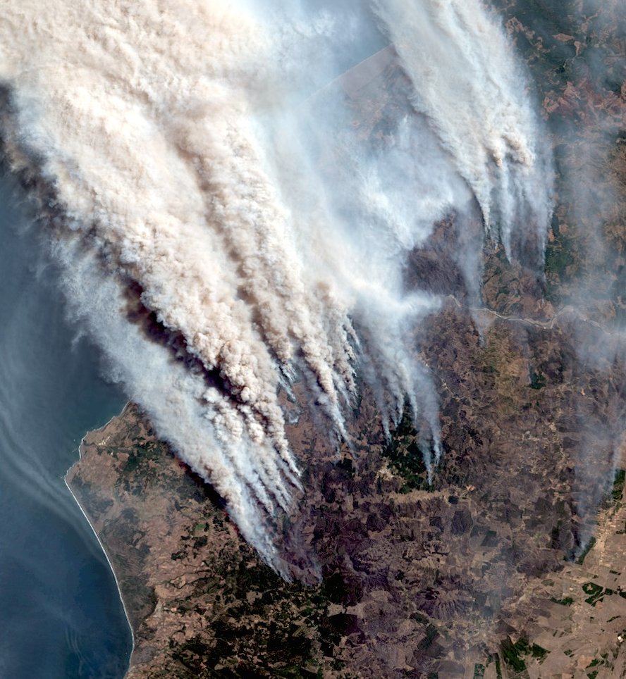 reddeemergencia's tweet photo. Espectacular y dantesca imagen de los #incendiosforestales en #Chile tomada por el #satélite SPOT 6 de @AirbusDS_GEO  cc @tv_mauricio @lun https://t.co/0u3lrLfmIp