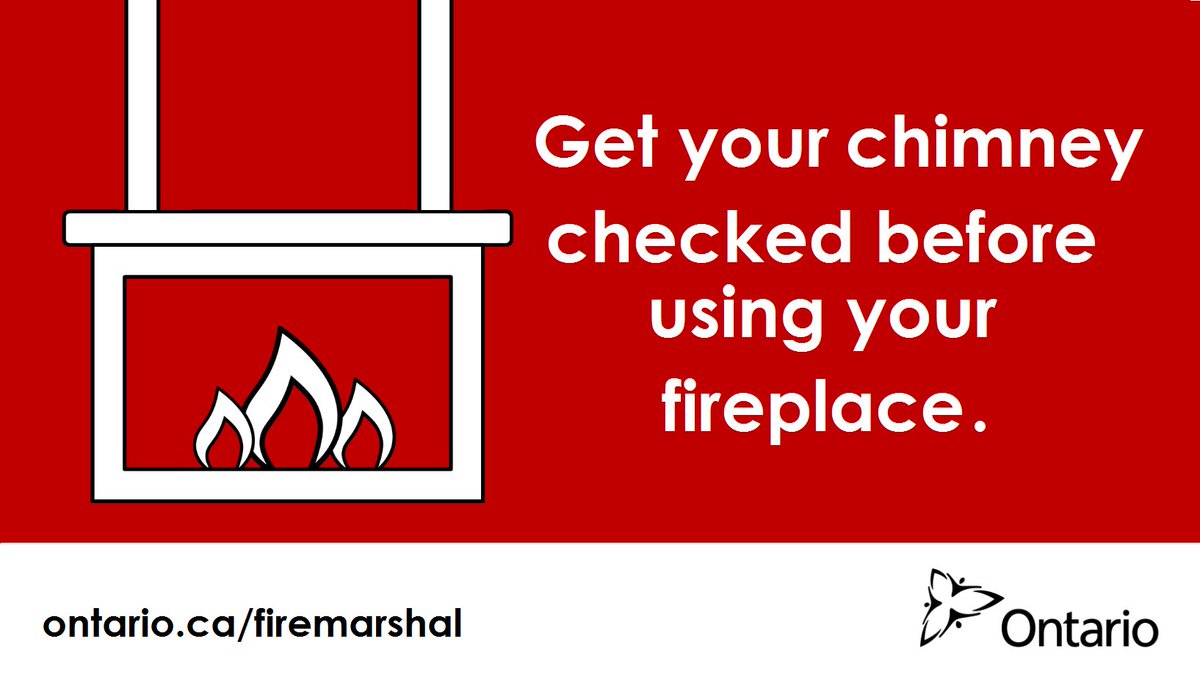 Getting cozy by the fireplace? Your chimney may have problems you can’t see. Get your chimney cleaned and inspected every year. #ONsafe