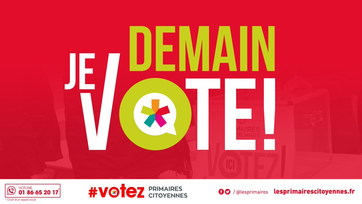 lesprimaires's tweet photo. 🔊⏰ J-1 ! Demain, c'est vous qui décidez ! Pour trouver votre bureau de vote, rendez-vous sur ▶️ https://t.co/uek3VgDnsG https://t.co/7oVg3D0FC8
