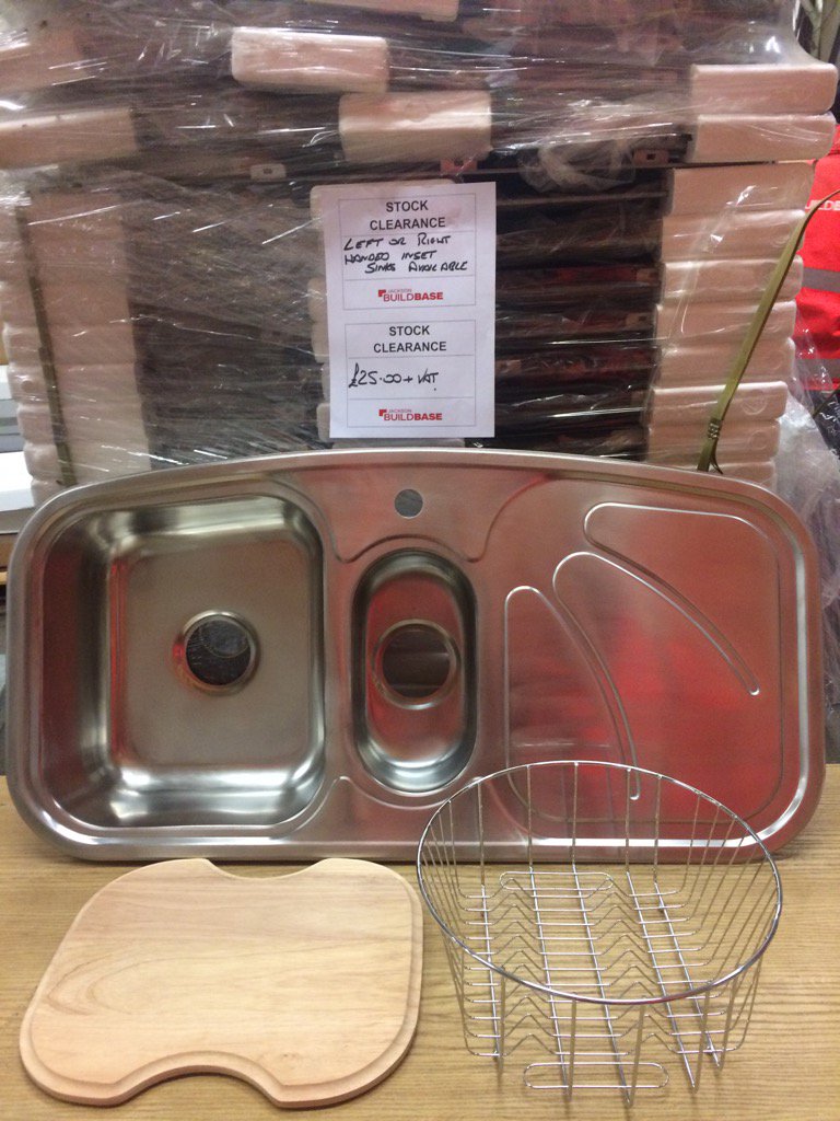 BBaseClearance's tweet photo. Left and right handed inset sinks with chopping board and strainer only £25+VAT https://t.co/nKeyq22Ii9