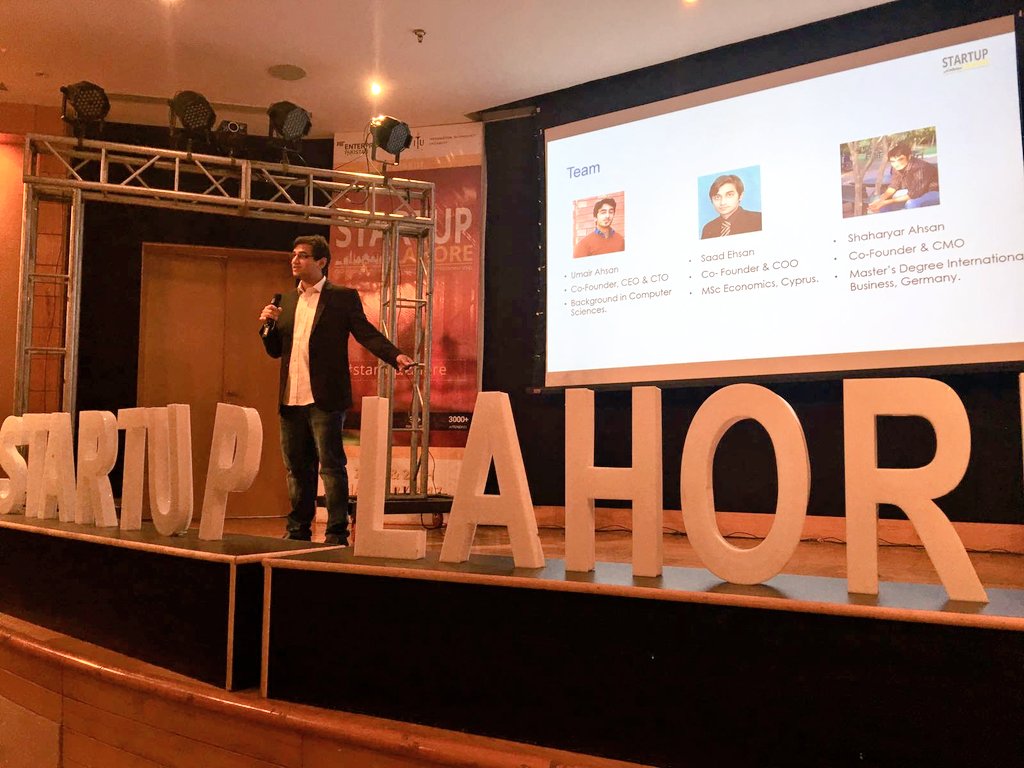 MITEF_Pakistan's tweet photo. Aitomation #startup is on stage delivering their pitch on automating machines @Startup_Lahore 
#StartupLahore https://t.co/hdBUM7hXp5