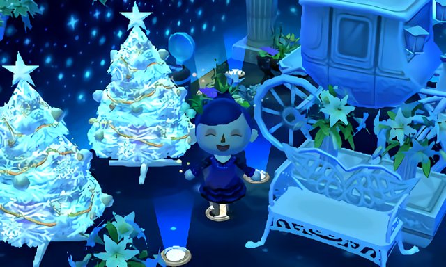 みき あつ森 クリスマスは終わったけど白いクリスマスツリーがあまりに綺麗だからロマンチックなお部屋を作った カップルで一緒に座りたいな