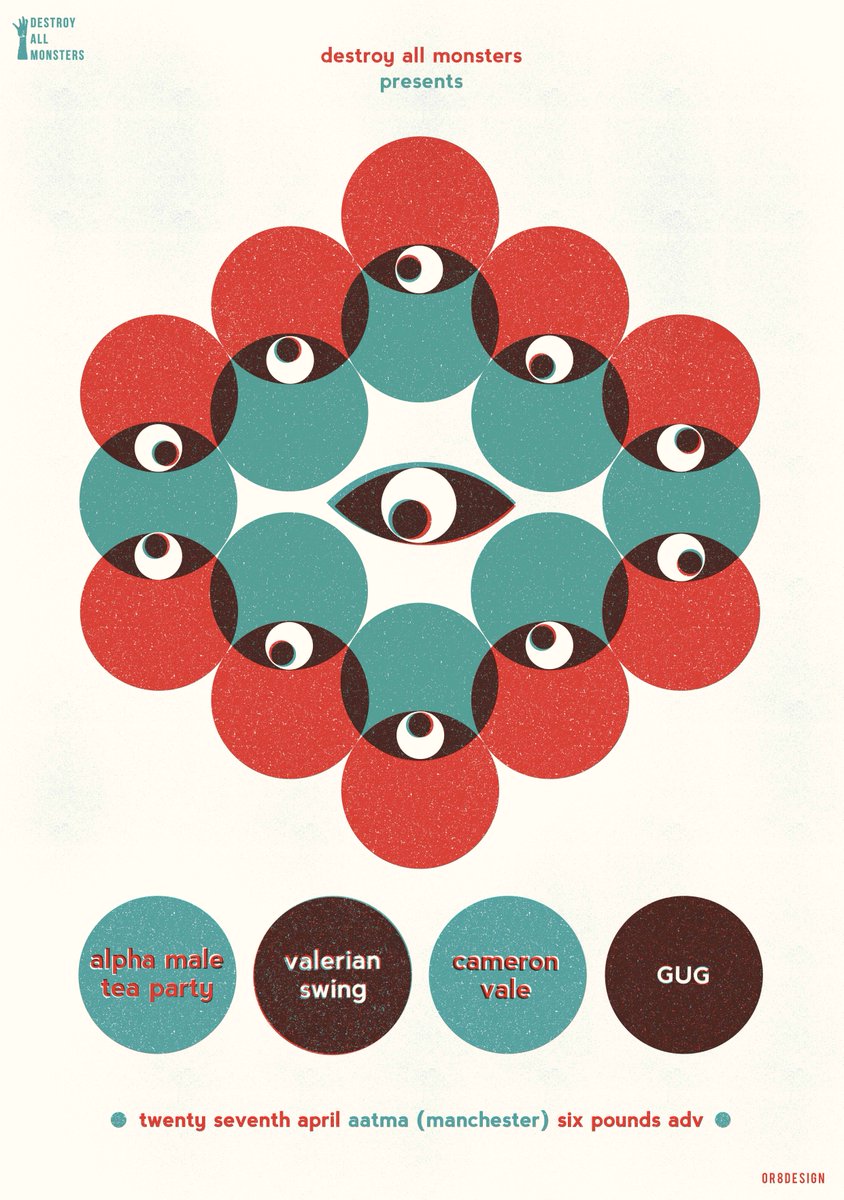 DAMpresents's tweet photo. Peep this eye-catching poster for @alphamaleTparty @valerianswing @cameronvaleband @GUGnoise by @or8design 
Tickets: https://t.co/Nf4HIXqxpB https://t.co/gsSiKCLGK3