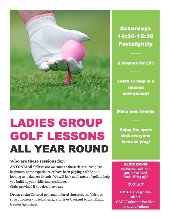 Ladies!! Come and join my Ladies Golf Group and learn to play with new friends. Contact me for more details and retweet to share to others!!