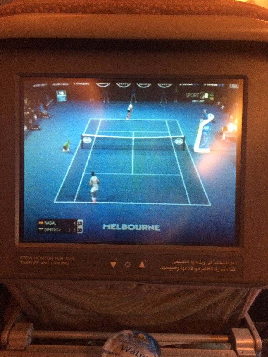AnkaLindner's tweet photo. Enjoy watching #AusOpen semi finals live on air @emirates on my way to Brisbane #LiveTVonAir #Emirates #GoDimi #MakeItHappen https://t.co/JCRsORoBNy