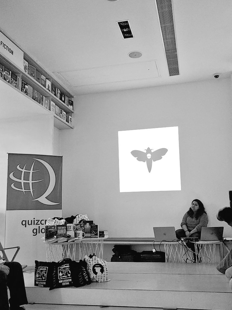 whysoqriousREAL's tweet photo. Qrious questions in the #QriousQrimes quiz at the @noirlitfest! #QriminalMindsAtWork @SiyahiJaipur @aditmubayi #CrimeFiction #OxfordBookShop https://t.co/gvDxM7cBlU