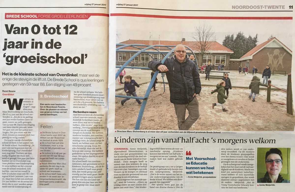 "Het is de kleinste school van Overdinkel, maar wel de enige die stevig in de lift zit" De Tubantia wilde wel eens weten hoe dat zit.