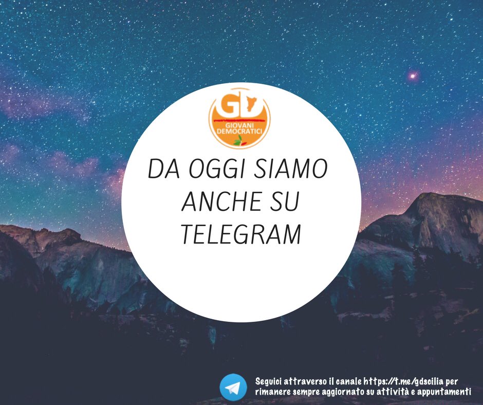 gd_sicilia's tweet photo. Da oggi siamo anche su telegram attraverso il canale https://t.co/2JpBftaJbS per rimanere sempre aggiornato su attività e appuntamenti. https://t.co/gaKRVWDOOH