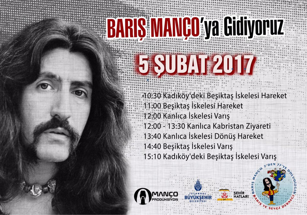 BatikanManco's tweet photo. 5 ŞUBAT 2017, PAZAR #BarışMançoyaGidiyoruz 
#BarışManço https://t.co/9ePgymgsuT