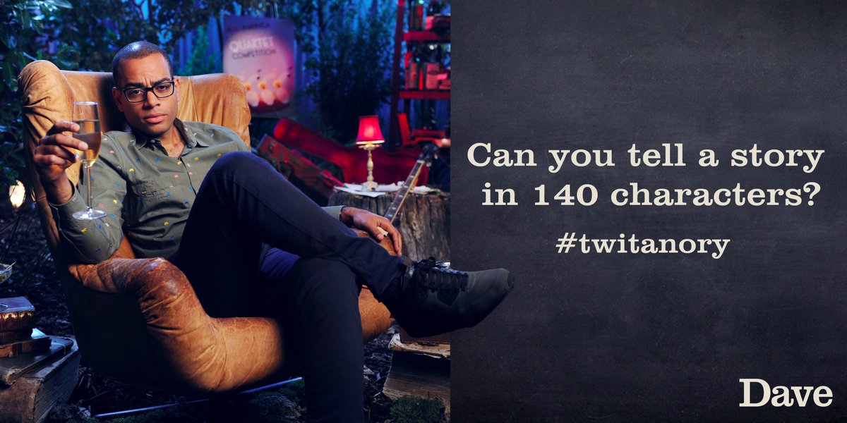 davechannel's tweet image. Ever wanted to write a #Crackanory story? Then try your own #Twitanory. One tweet, one story... the best will be read out by @DocBrown88!