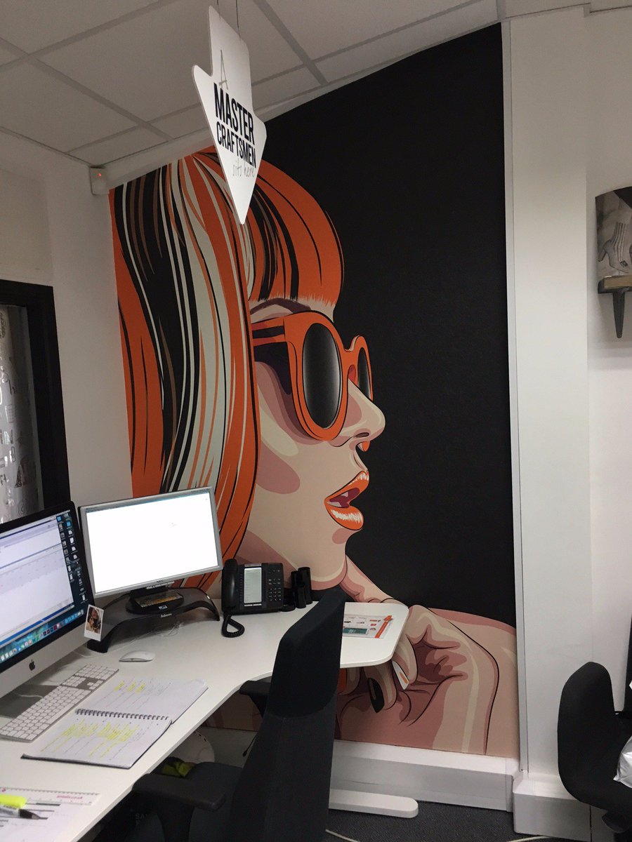 OasisGraphicCo's tweet photo. Loving our new addition to the office re brand!! #pucker #papergraphics #officebranding #wallpaper #texture #printing #installation https://t.co/WLGfB5RNzu