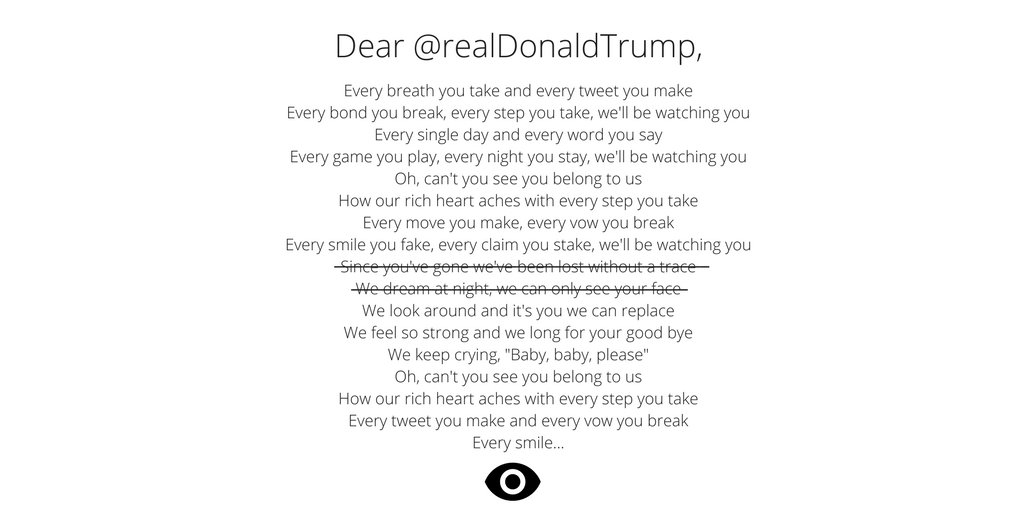 floto's tweet photo. dear @realDonaldTrump, you are one of us and we'll be watching you - expect us. https://t.co/jPyJvC2fTM #WatchTrump #digitalSociety https://t.co/83GPPVTRhH
