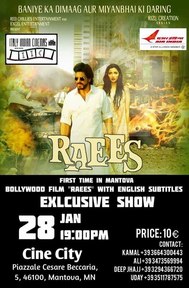 SRKuniverseIT's tweet photo. #Raees #RaeesInItaly #Mantova @SRKUniverse @iamsrk @RaeesTheFilm @RedChilliesEnt https://t.co/bU1OGUS5Ue