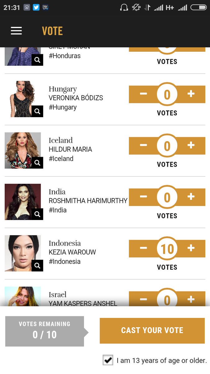 rickyond's tweet photo. Jangan pernah lelah untuk selalu vote kezia
#MissUniverse
#Indonesia https://t.co/nqtooyDJXl